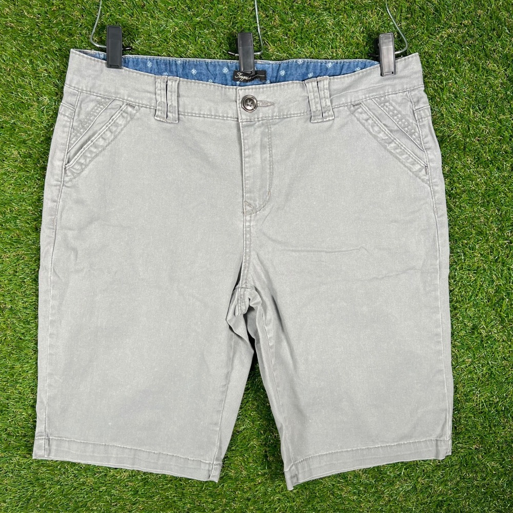 Supplies by Union Bay Womens Grey Chino Shorts Size‎ 12 Casual Twill